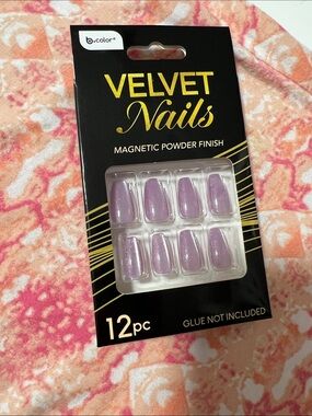 Velvet Nails Magnetic Powder Finish Press-On Nails - Lavender